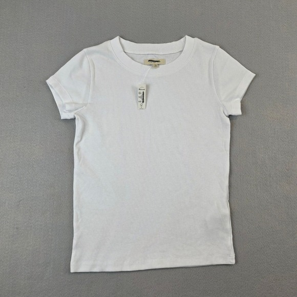 Madewell Tops - NWT! Madewell Women’s White Ribbed
Supima Cotton Short Sleeve Tee ND 836 XS